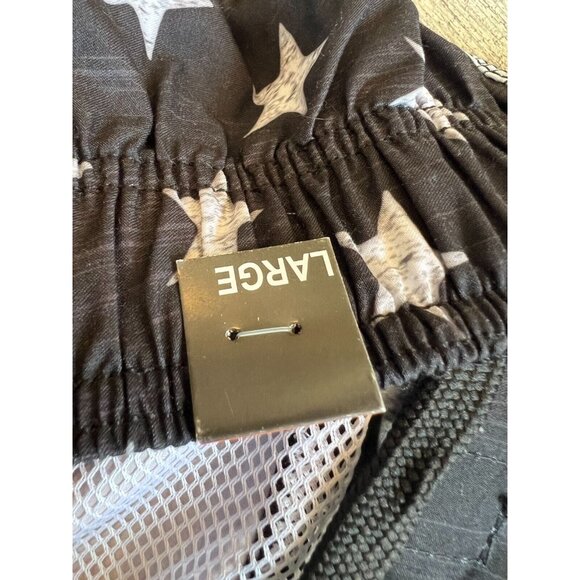 NWT US Apparel Swim Trunks Black Old‎ Glory American Flag USA Large Olympics - Picture 6 of 12